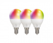RGB-lampor, E14, G45, 5W, miniglob, 3-pack