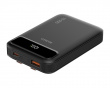 10 000 mAh Powerbank, dubbla USB-C-kablar - Svart