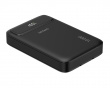 10 000 mAh Powerbank, dubbla USB-C-kablar - Svart