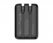 10 000 mAh Powerbank, dubbla USB-C-kablar - Svart