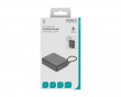10 000 mAh Powerbank, inbyggd tygkabel - Svart