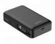 10 000 mAh Powerbank, indragbar kabel 90 cm - Svart
