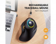 EM03 Trådlös RGB Trackball Mus - Svart