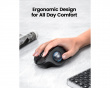 EM01 NL Trådlös Ergonomisk Trackball Mus - Svart