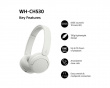 WH-CH530 Trådlösa On-Ear hörlurar - Vit