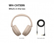 WH-CH730 Trådlösa brusreducerande Bluetooth-hörlurar - Beige
