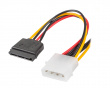 Molex (Hane) till 2X SATA (Hona) Kabel 15cm