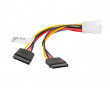 Molex (Hane) till 2X SATA (Hona) Kabel 15cm