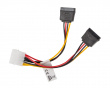 Molex (Hane) till 2X SATA (Hona) Kabel 15cm