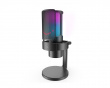 AMPLIGAME A8 Plus RGB USB Gaming Mikrofon med 4 ljudmönster (PC/PS4/PS5) - Svart (DEMO)
